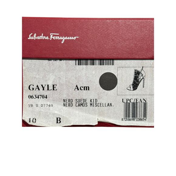 Salvatore Ferragamo Gayle Black Suede Laser-Cut Out Ankle Booties sz. 10B - Picture 10 of 10